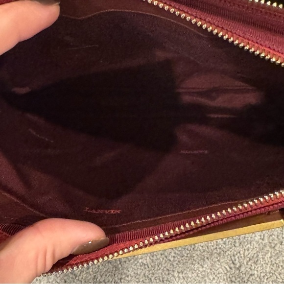Lanvin Burgundy Leather Shoulder / Crossbody Bag Gold Hardware EUC - Picture 11 of 15